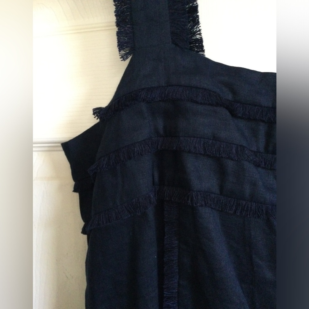 J Crew Navy Linen Top NWT - Picture 2 of 8